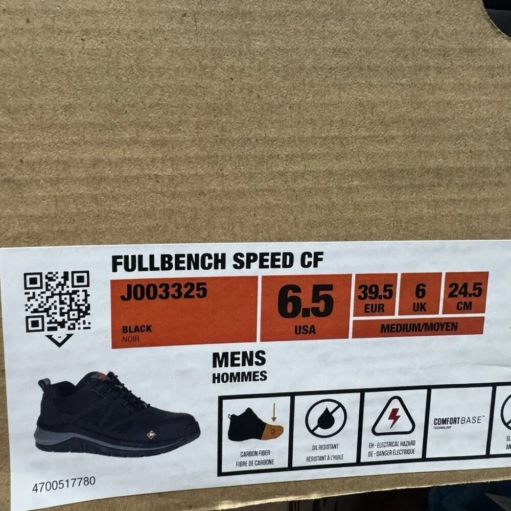 Merrell Mens Fullbench Speed CF Sneakers Black Size 6.5 M